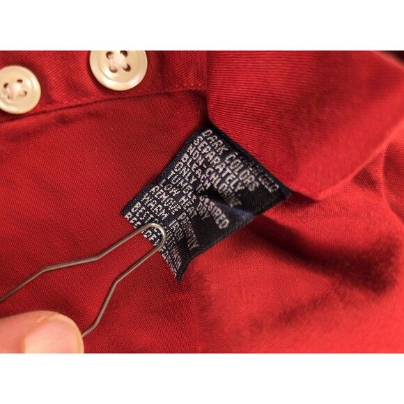 Vintage Chaps Men's Large Red Long Sleeve Button Up Shirt - Picture 6 of 8